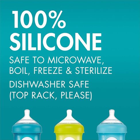 Boon Nursh Newborn Silicone Baby Bottle Nipples - Bottle Nipples for Boon Nursh Newborn Bottles - Baby Bottle-Feeding Supplies - Slow Flow Baby Bottle Nipples - 3 Count in Kuwait