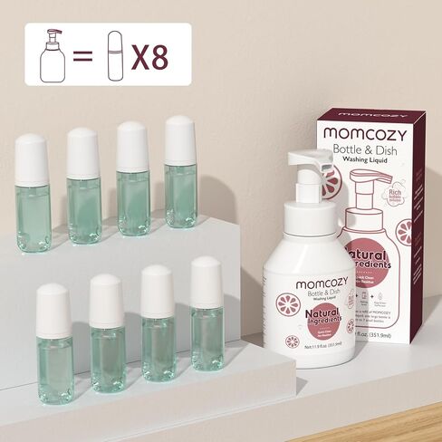 Momcozy Bottle Brush Cleaning Fluid, Powerful Cleaning with Natural Foam, Suitable for Momcozy Press Foaming Clean Bottle Brush Set, 11.9 Ounces | Suitable for Momcozy Brush Sets, Grease-Cutting Foam, Rinse-Free Residue, Mild for Baby Bottles & Utensils,  in Kuwait