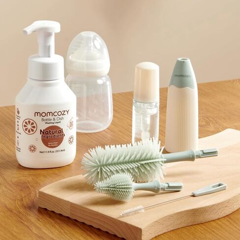 Momcozy Bottle Brush Cleaning Fluid, Powerful Cleaning with Natural Foam, Suitable for Momcozy Press Foaming Clean Bottle Brush Set, 11.9 Ounces | Suitable for Momcozy Brush Sets, Grease-Cutting Foam, Rinse-Free Residue, Mild for Baby Bottles & Utensils,  in Kuwait