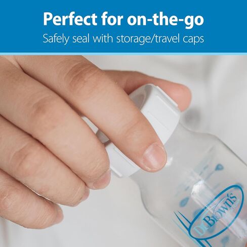 Dr. Brown's Breast Milk Collection Bottles with Storage Caps, Breast Pumps Compatible, Collect, Store, and Keep Milk Fresh, BPA Free – 4-Pack in Kuwait