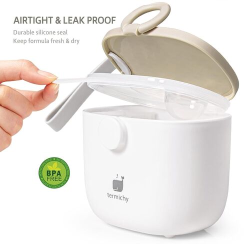 Termichy Baby Formula Dispenser for Travel: Portable Container with Scoop | 8.8oz(250g) Formula Container with Carry Handle for Weekend Trips & Overnight - Leak-Proof Silicone Seal Keeps Powder Fresh in Kuwait