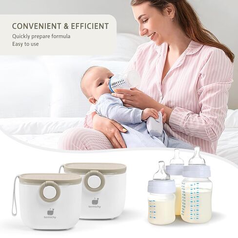 Termichy Baby Formula Dispenser for Travel: Portable Container with Scoop | 8.8oz(250g) Formula Container with Carry Handle for Weekend Trips & Overnight - Leak-Proof Silicone Seal Keeps Powder Fresh in Kuwait