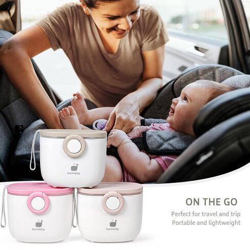 Termichy Baby Formula Dispenser for Travel: Portable Container with Scoop | 8.8oz(250g) Formula Container with Carry Handle for Weekend Trips & Overnight - Leak-Proof Silicone Seal Keeps Powder Fresh in Kuwait