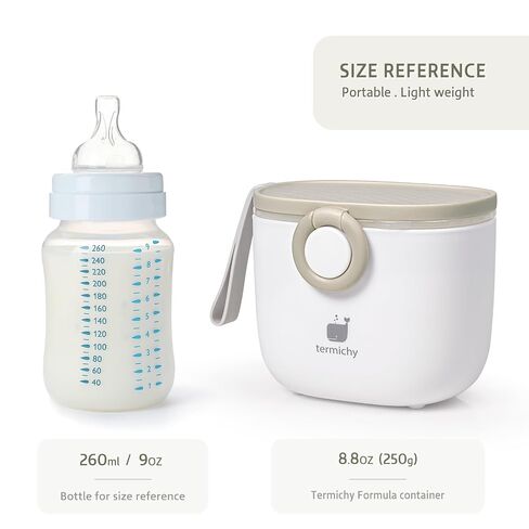 Termichy Baby Formula Dispenser for Travel: Portable Container with Scoop | 8.8oz(250g) Formula Container with Carry Handle for Weekend Trips & Overnight - Leak-Proof Silicone Seal Keeps Powder Fresh in Kuwait