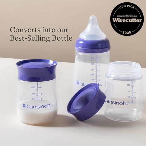 Lansinoh Breastmilk Storage Bottles | 4-Pack 5oz BPA & BPS-Free | Pump-to-Storage Feeding Bottles | Compatible with Lansinoh Breast Pumps and Nipples in Kuwait
