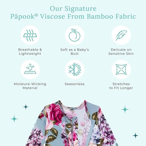 Posh Peanut Footie Pajamas for Baby Girls, Soft Viscose Derived from Bamboo | Footed Grips, True To Size Snug Fit, And Easy Care Wash, Ruffle Bodice With 2-Way Zipper for Easy Access, in Kuwait
