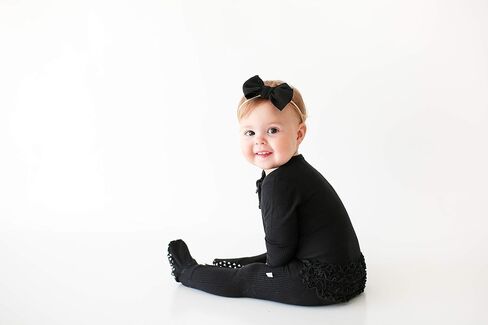 Posh Peanut Viscose Derived from Bamboo Baby Infant Girls Footie Pajamas | Ruffle Bodice With 2-Way Zipper for Easy Access, Footed Grips, True To Size Snug Fit, And Easy Care Wash in Kuwait