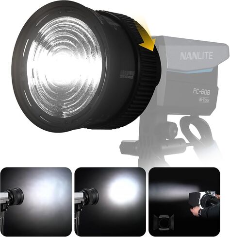 NANLITE FL-11 Professional Fresnel Lens with Barndoor Kit – Adjustable 10°-45° Beam for Forza LED Lights Compatible with 60 II/60B II/60C/60CR/150/150B/FS-60B/FC-60B/120B/120C in Kuwait