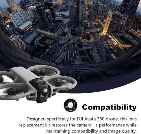 Lens Replacement Kit for DJI Avata 360, Optical Glass Lens with Aluminum Alloy Ring + Removal Tools, Removable Camera Lens Repair Part Kit for DJI Avata 360 Drone Accessories (2 Pack) in Kuwait