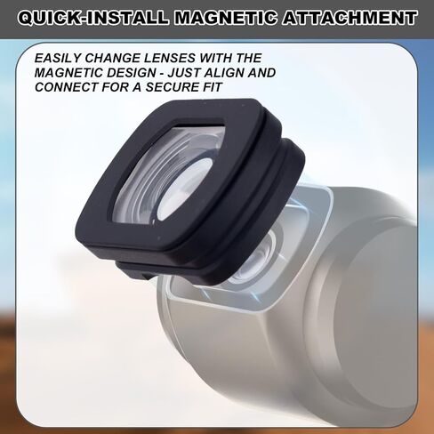 Magnetic Attach Wide Angle Lens Compatible with DJI Osmo Pocket 3, 112° HD Optical Glass Lens with Double-Sided Coated for Osmo Pocket 3 Accessories in Kuwait