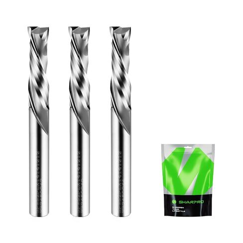 Compression CNC Router Bit 1/4 Inch Shank and 1/8 Inch Cutting Dia. 3/4 Inch CL. 2-1/2 Inch OVL. Solid Carbide Up&Down CNC Bits for Wood Cutting, Slot Mortise(Coating) in Saudi Arabia
