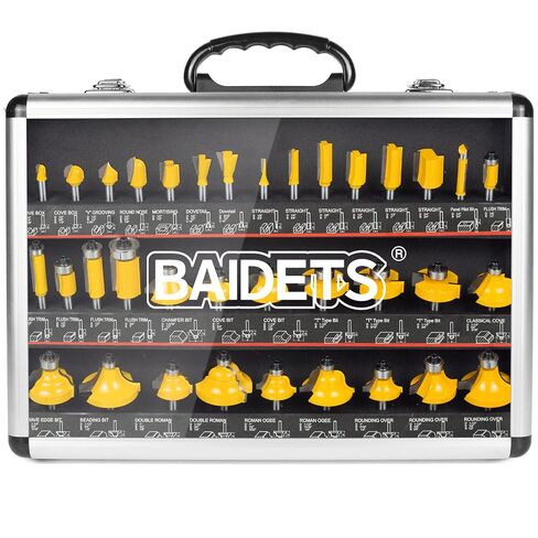 Router Bits 1/4 Inch Shank - BAIDETS 35Pcs 1/4" Router Bit Set for Professional and Beginners Carpenter Woodworking Projects in Kuwait