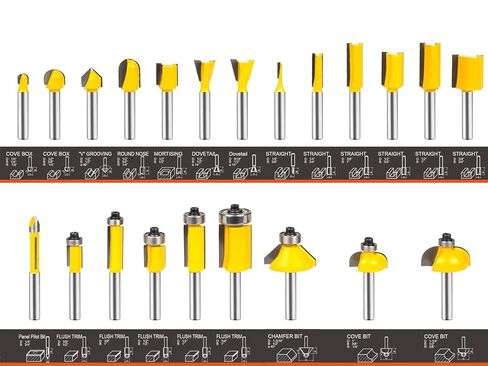 Router Bits 1/4 Inch Shank - BAIDETS 35Pcs 1/4" Router Bit Set for Professional and Beginners Carpenter Woodworking Projects in Kuwait
