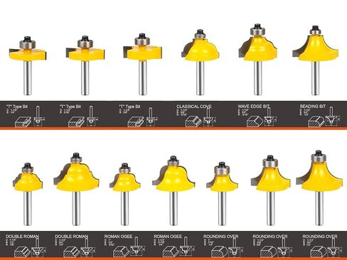 Router Bits 1/4 Inch Shank - BAIDETS 35Pcs 1/4" Router Bit Set for Professional and Beginners Carpenter Woodworking Projects in Kuwait