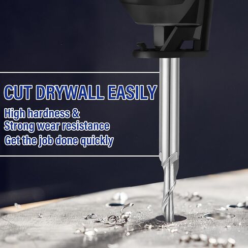 Tondiamo 10 Pcs Drywall Router Bits 3/16 Drywall Rotor Tips M2 High Speed Steel Cutting Bit Downward Router Cutout Rotary Guidepoint Drill Tool, Used for with Spiral Saw (Yellow and Black) in Kuwait