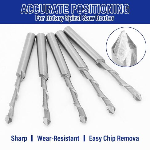 Tondiamo 10 Pcs Drywall Router Bits 3/16 Drywall Rotor Tips M2 High Speed Steel Cutting Bit Downward Router Cutout Rotary Guidepoint Drill Tool, Used for with Spiral Saw (Yellow and Black) in Kuwait