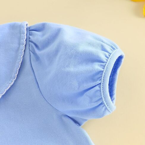 Balaflyie Baby Girl Collar Dress Cotton Solid Color Playwear Summer Dresses | Toddler Girl A-line Dress,Scalloped Collar Dress for Little Girl,All-day Wearing Summer,1-5 Years Girl Short Sleeve Dress in Kuwait