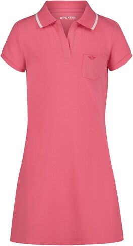 Dockers Girls' Polo Dress Short Sleeve, Pique, V-Neck in Kuwait
