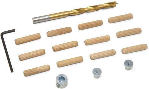 WEN JN014D 1/4-Inch Wooden Doweling Kit with Drill Bit, Stop Collar, and Fluted Birch Wood Dowels in Kuwait