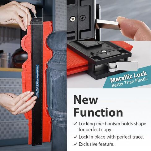 FIRSTINFO Metal-LOCK-Powerful-Magnet -Attached 20 inch (508mm) Lockable & Twin Scale Widen Profile Contour Shape Duplicator Gauge Convenient for Magnetic Attraction | Widen Profile Precisely Copy Irregular Shape Duplicator with Twin Scale, Convenient for  in Kuwait