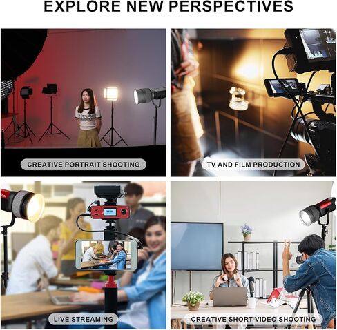 GVM F40 Fresnel Spotlight Concentrator with Bowens Mount, 10-40° Variable Beam Angle Adjustable for GVM SD200B/SD300B/SD80D & PR150 LED Video Light, 550%-950% Brighter for Video Studio Film Lighting in Kuwait