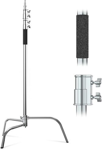 Hagibis C Stand Adjustable Heavy Duty Tripod Stand with 100% Stainless Steel, Photography light Stand for Studio Softbox, Monolight, Reflector, Max Height: 10.5ft/320cm (Extension Arm Not Included) in Kuwait