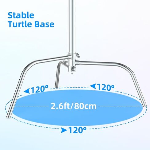 Hagibis C Stand Adjustable Heavy Duty Tripod Stand with 100% Stainless Steel, Photography light Stand for Studio Softbox, Monolight, Reflector, Max Height: 10.5ft/320cm (Extension Arm Not Included) in Kuwait