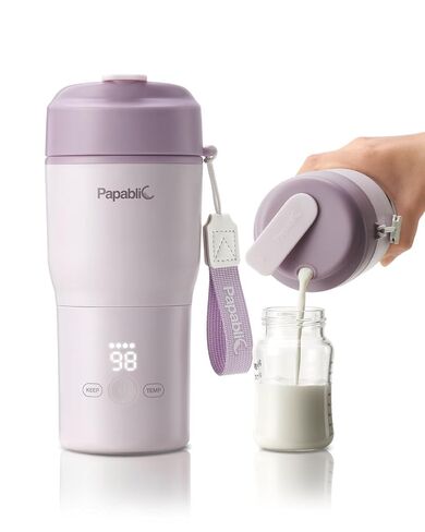 Papablic Portable Bottle Warmer, 85W Fast Baby Bottle Warmer for Travel & Home, Heats Breastmilk & Formula & Water, 4 Temperature Settings, Wide Mouth, Fits Car Cup Holder (Blue, Classic) in Kuwait