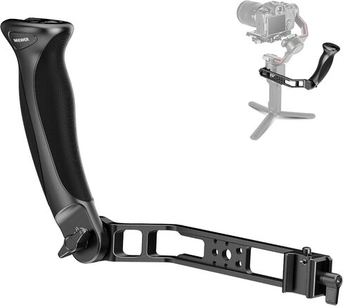 NEEWER Dual Handgrip Compatible with DJI RS5 RS4 RS4 Pro RS3 RS3 Pro RS2 RSC2 Ronin S SC Gimbal, Dual Handle Kit with 2 Mini NATO Rails, Quick Release NATO Clamps, 1/4" & 3/8" Threads, GA006 in Kuwait