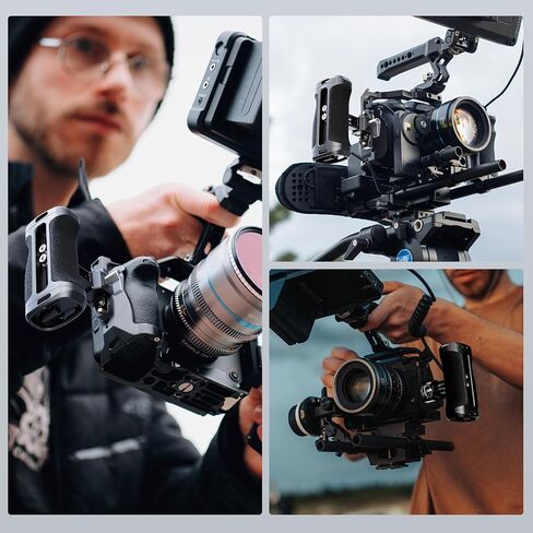 SIRUI Side Handle with Locating Mount for ARRI and Dual 1/4" Screw Mount Optional, Lightweight Camera Handgrip with Cold Shoe, Multiple Threads, Up and Down Adjustable Side Grip, AM-SHS(Pack of 1) in Kuwait
