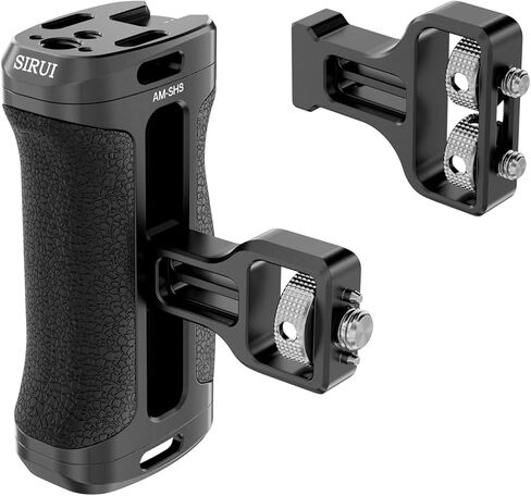 SIRUI Side Handle with Locating Mount for ARRI and Dual 1/4" Screw Mount Optional, Lightweight Camera Handgrip with Cold Shoe, Multiple Threads, Up and Down Adjustable Side Grip, AM-SHS(Pack of 1) in Kuwait