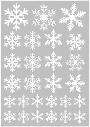 15pcs Gift Xmas Festival Supplies Home Decoration Snow Flakes Decals Shopwindow Ornament Wall Art Christmas Window Stickers(Red) in Kuwait