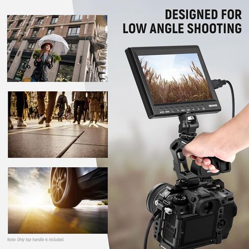 NEEWER NATO Top Handle with Record Button, Comfort Silicone Grip with QR NATO Clamp, 3/8" ARRI Locating Hole, Cold Shoes 1/4" Threads Compatible with Sony A7 ZV1 Panasonic S5 II FUJIFILM X-T5, PG005E in Kuwait