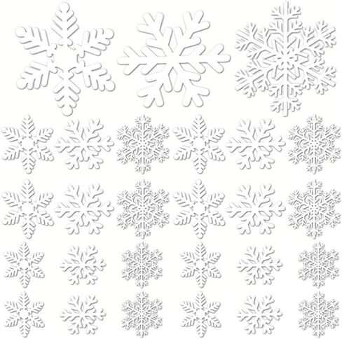 15sets Christmas Decoration Snowflake Window Clings Glueless PVC Wall Stickers for Windows Glass for New Year Winter Party in Kuwait