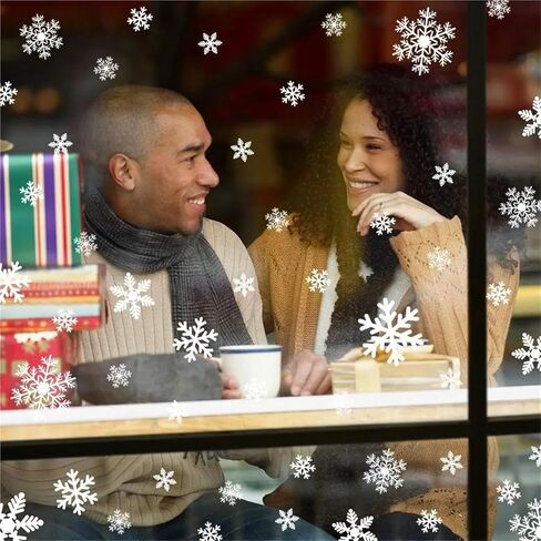 15sets Christmas Decoration Snowflake Window Clings Glueless PVC Wall Stickers for Windows Glass for New Year Winter Party in Kuwait