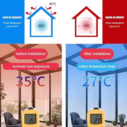 Aluminum Foil Sunscreen Insulation Film,Blackout Privacy Window Film,Balcony Glass Reflective Heat Control Window Tint(85x150cm/33''x59'') in Kuwait