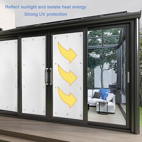 Aluminum Foil Sunscreen Insulation Film,Blackout Privacy Window Film,Balcony Glass Reflective Heat Control Window Tint(85x150cm/33''x59'') in Kuwait