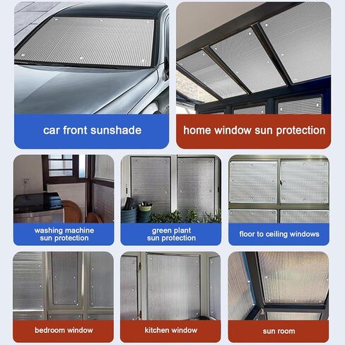 Aluminum Foil Sunscreen Insulation Film,Blackout Privacy Window Film,Balcony Glass Reflective Heat Control Window Tint(85x150cm/33''x59'') in Kuwait