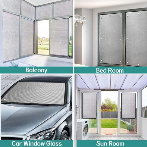 Double Aluminium Insulation Foil,Heat Reflective Window Film,Sunscreen Foil Heat Blocking Window Tint(Silver,120x100cm/47.2x39.4in) in Kuwait