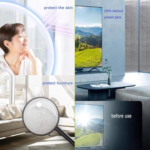 Total Blackout Privacy Reflective Window Film,Thermal Insulation Shield,Aluminum Foil Sun Visor(30x60cm/12''x24'') in Kuwait