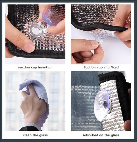Total Blackout Privacy Reflective Window Film,Thermal Insulation Shield,Aluminum Foil Sun Visor(30x60cm/12''x24'') in Kuwait