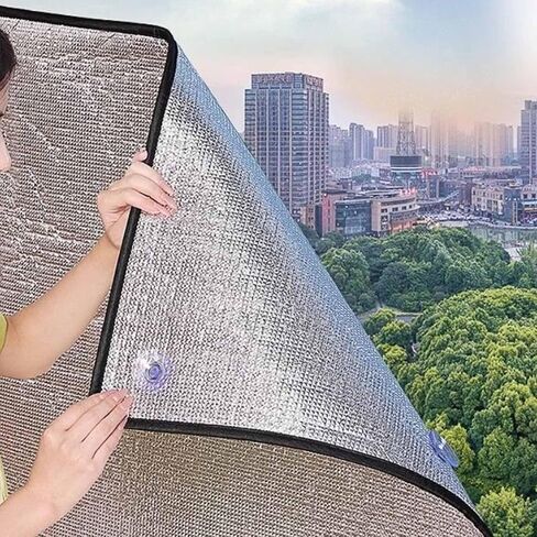 Aluminium Insulation Foil,Window Film Heat Reflector,Blackout Window Cover,No Glue NO Stick(Black,130x100cm/51.2x39.4in) in Kuwait