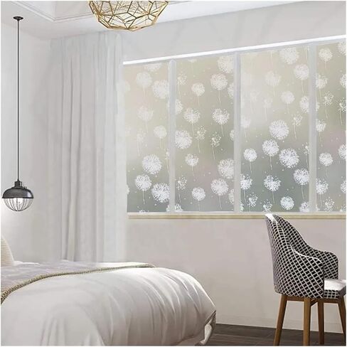 Window Privacy Film Glass Stickers, Blowball Removable Static Non-Adhesive for Doors Home Living Room for Room(45x200cm) in Kuwait