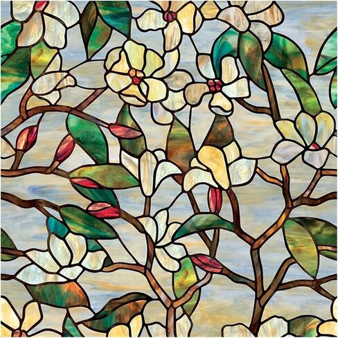 Floral Window Film Rich Colors Privacy Guard Windows into Art Pieces with Grandeur for Room(120x500cm) in Kuwait