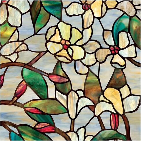 Floral Window Film Rich Colors Privacy Guard Windows into Art Pieces with Grandeur for Room(120x500cm) in Kuwait