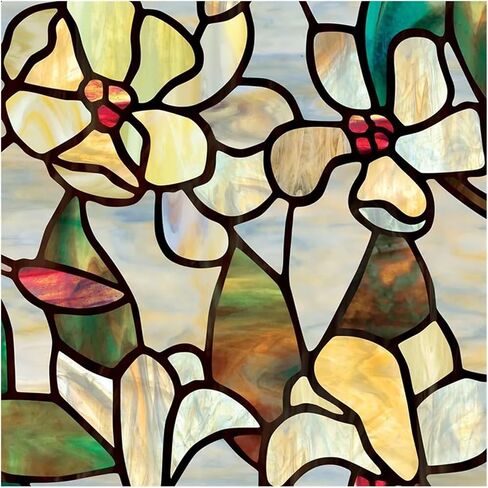 Floral Window Film Rich Colors Privacy Guard Windows into Art Pieces with Grandeur for Room(120x500cm) in Kuwait