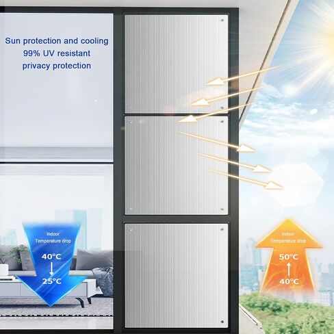 Aluminum Foil Thermal Insulation Reflective Window Film,Privacy Film for Glass Windows,Heat Control Window Tint Film(35x50cm/13.8''x20'') in Kuwait