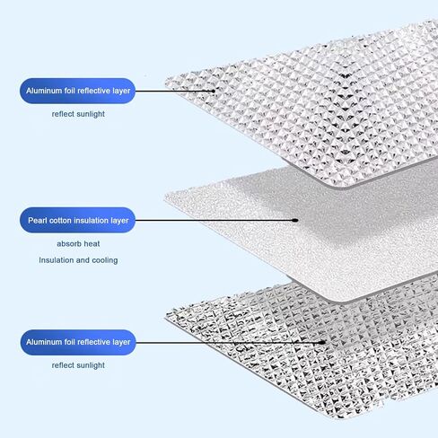 Aluminum Foil Thermal Insulation Reflective Window Film,Privacy Film for Glass Windows,Heat Control Window Tint Film(35x50cm/13.8''x20'') in Kuwait