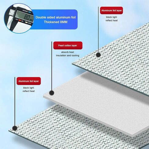 Total Blackout Reflective Window Film,Privacy Window Film,Aluminum Foil Sunscreen Heat Insulation Film(35x180cm/13.8''x71'') in Kuwait