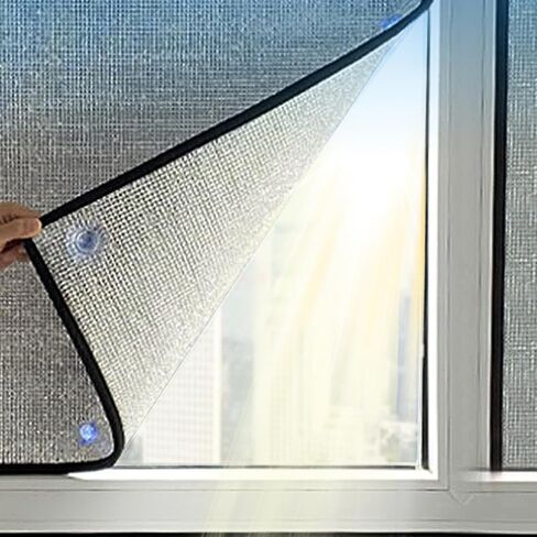 Total Blackout Reflective Window Film,Privacy Window Film,Aluminum Foil Sunscreen Heat Insulation Film(35x180cm/13.8''x71'') in Kuwait